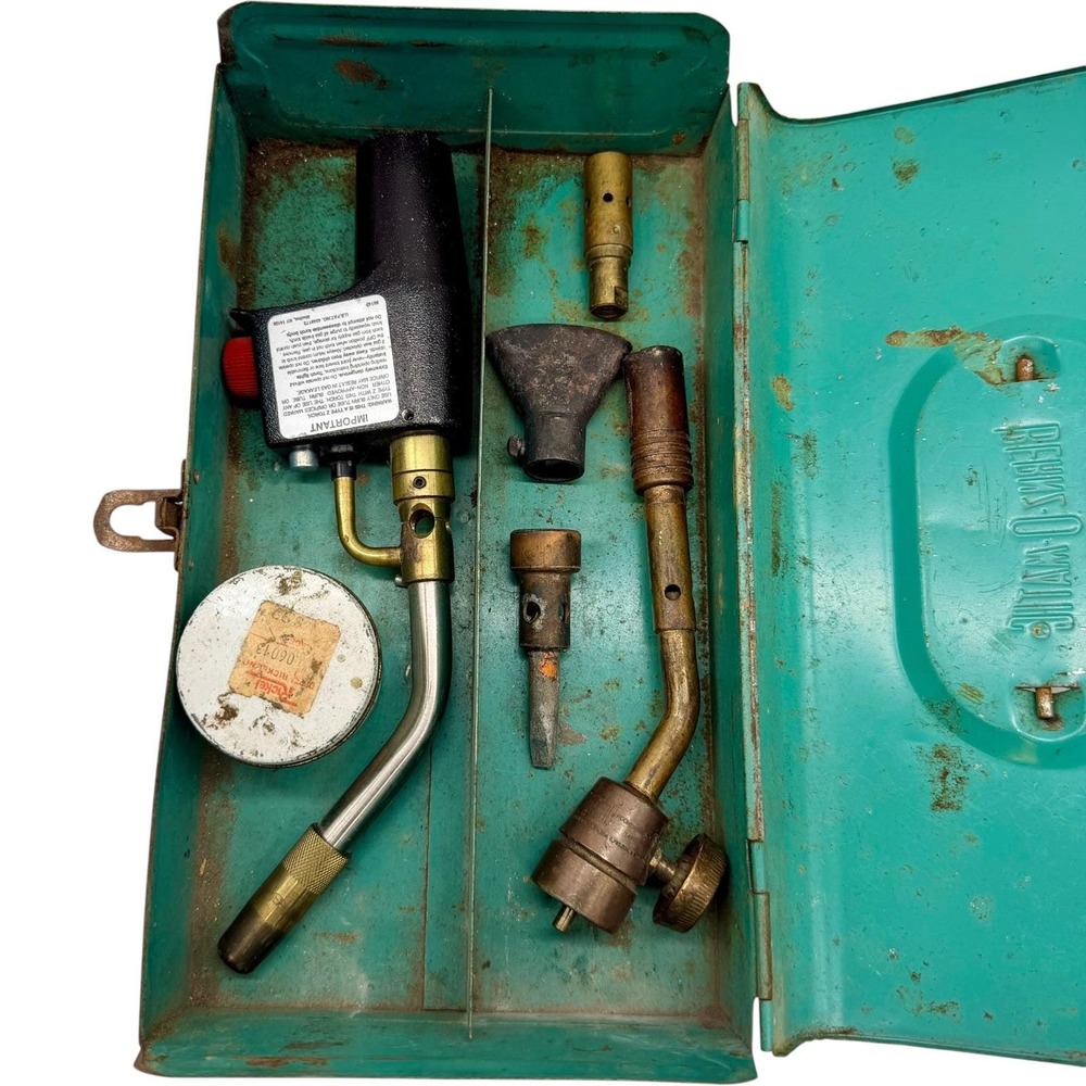 BernzOmatic TS4000 Torch‎ Head and Soldering Accessory Set with Vintage Case - Picture 3 of 10